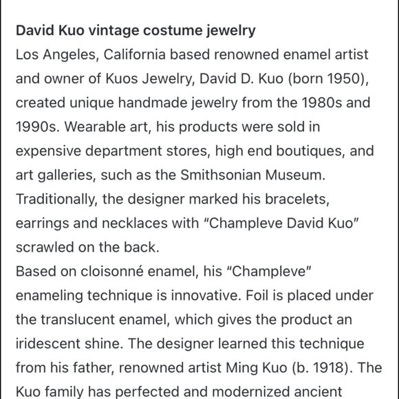 Artist David Kuo complete Champleve Jewelry set. Circa 1980. - Picture 12 of 16